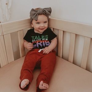 Olive + Scout Baby Oversized Gray Topknot Bow Headband Infant‎ 6-12 Months